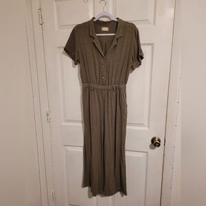 Alter'd State olive green Linen blend jumpsuit‎
